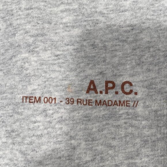 A.P.C. Item 001 Gray Tshirt Size XL - Picture 2 of 6